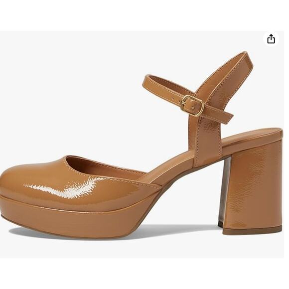 Kenneth Cole REACTION Indya Mary Jane Heels 9.5 Tan Camel NWOT Pumps 90s Y2K - Picture 2 of 10